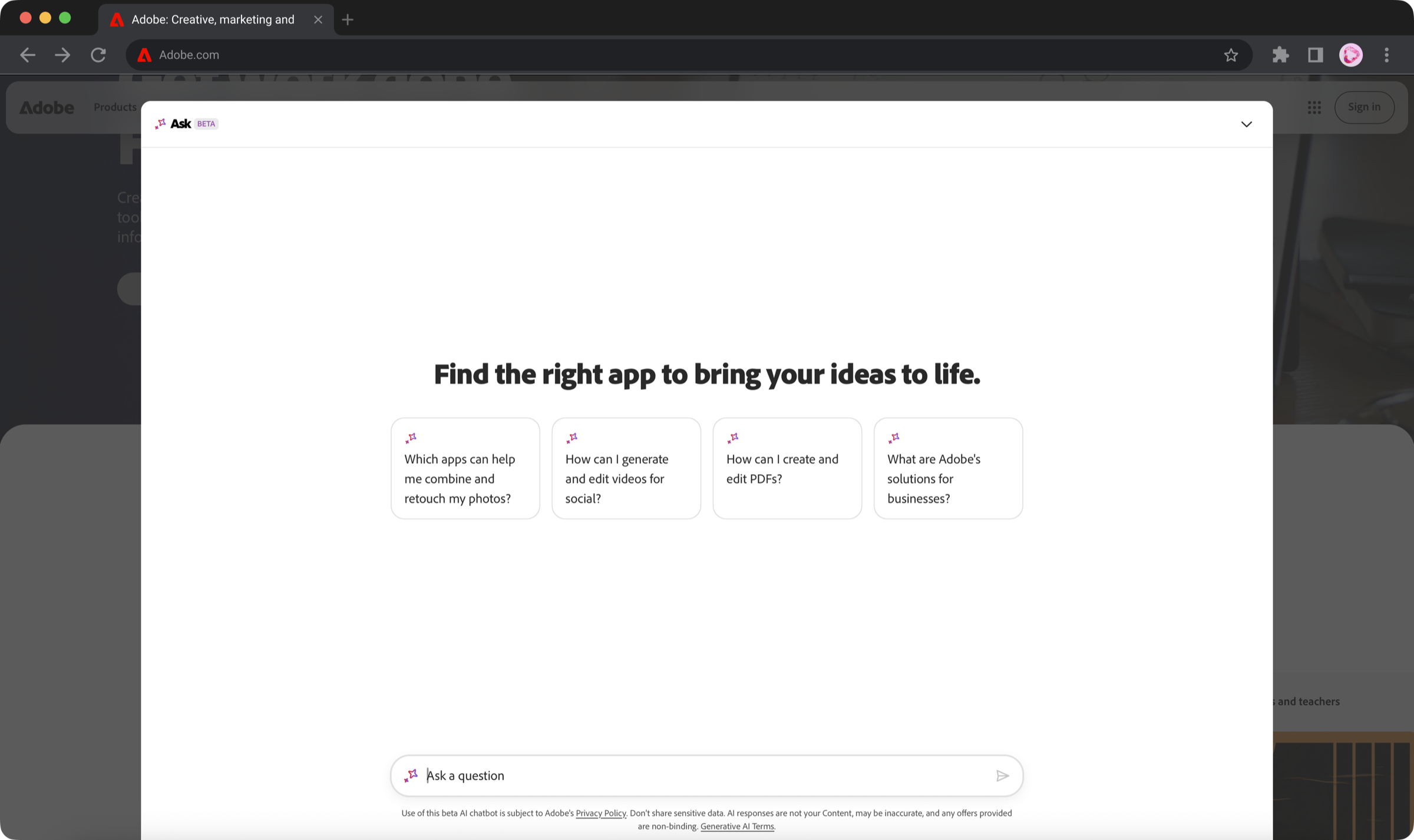 Agentic Experience — Adobe preview