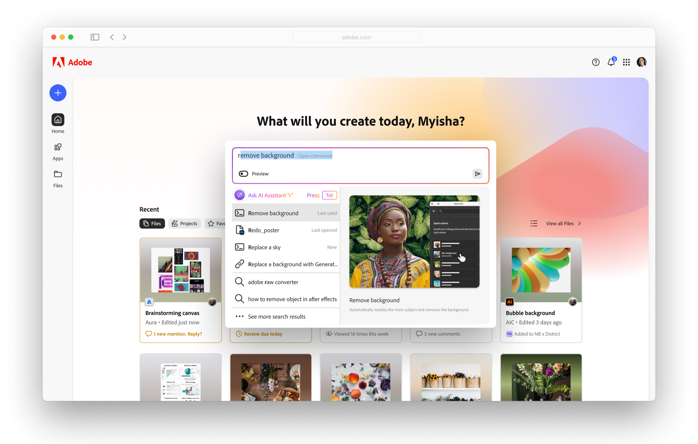Command Center — Adobe preview